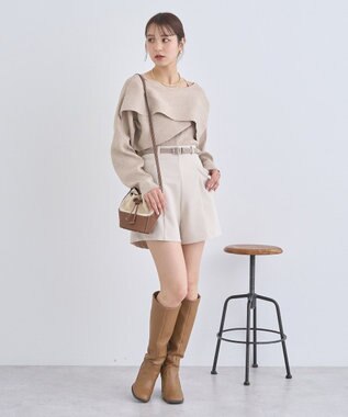 earth music&ecology ＳＥＴ２点クロスニット＋キャミソール Beige