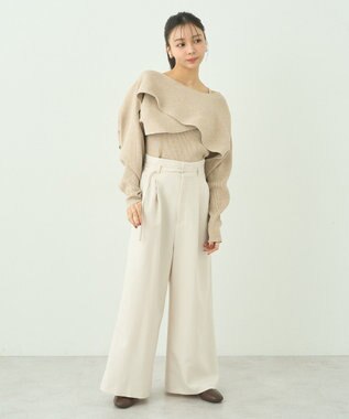 earth music&ecology ＳＥＴ２点クロスニット＋キャミソール Beige