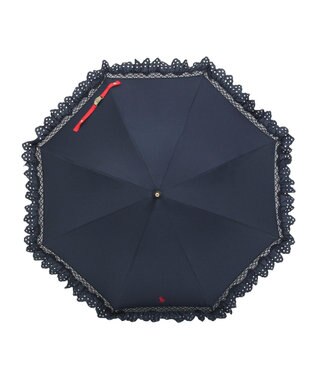 MOONBAT 【遮光/晴雨兼用日傘】POLO RALPH LAUREN(ポロ ラルフローレン) エンブフリル 長傘 遮熱 UV ディープブルー（EC限定色）