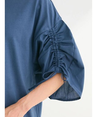 Green Parks ・ＥＬＥＮＣＡＲＥ　ＤＵＥ　ギャザースリーブＴＥＥ Blue