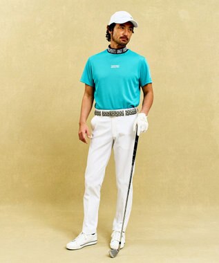 23区GOLF 【MEN】 4色から選べる ミニワッフルモックネック ターコイズブルー系