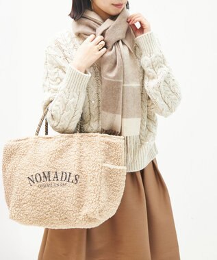 23区 カシミヤ チェック マフラー ベージュ系