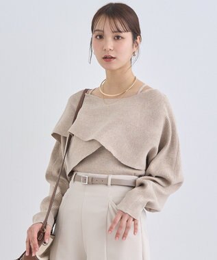 earth music&ecology ＳＥＴ２点クロスニット＋キャミソール Beige