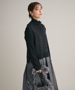 Green Parks ・Ｐｅｔｉｔ　Ｆｌｅｕｒ　ジャカードハイネックロンＴＥ Black