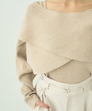 earth music&ecology ＳＥＴ２点クロスニット＋キャミソール Beige