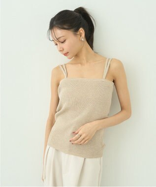 earth music&ecology ＳＥＴ２点クロスニット＋キャミソール Beige