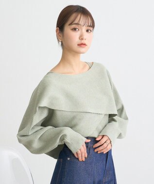 earth music&ecology ＳＥＴ２点クロスニット＋キャミソール Mint