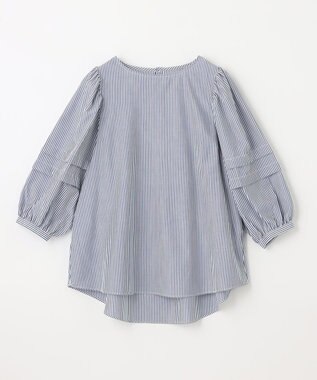 ANY 【UVカット/抗菌防臭/吸水速乾】エニィファンクション袖タックブラウス ブルーロンスト