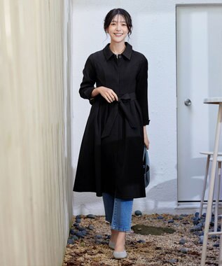 Tiaclasse L 【洗える】ステンカラードレスコート ブラック