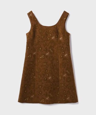 GRACE CONTINENTAL サラサジャガードミニワンピース ブラウン