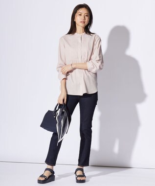 J.PRESS LADIES L 【洗える】BASIC STRETCH DENIM スキニー パンツ ネイビー系