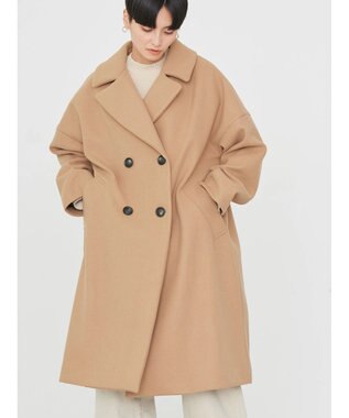 AMERICAN HOLIC 中空ＦＩＢＥＲドロップショルダーチェスターコート Camel