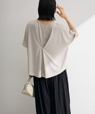 Green Parks マルチ機能バックデザインブラウス Gray Beige