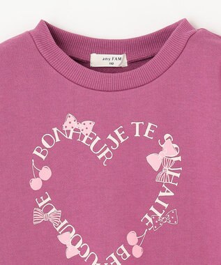 ANY KIDS 【WEB限定】7days 裏毛 トレーナー ピンク×ロゴハート