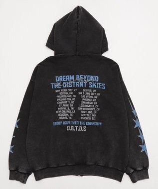 WEGO 【ユニセックス着用ITEM/MLサイズ展開】パウダーブリーチグラフィックZIPパーカー 柄3