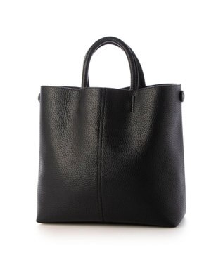 UNBILLION カシュカシュ cachecache / バイカラーフェイクレザートート ブラック