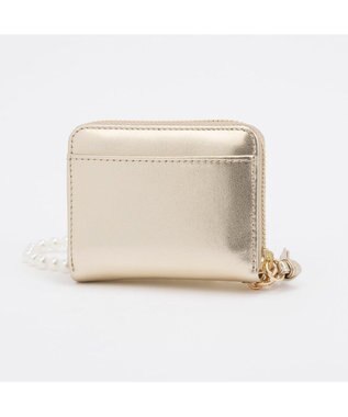 UNBILLION ペルケ perche / パール調ストラップ・ジャバラカードウォレット シルバー