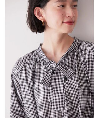 AMERICAN HOLIC イージーケア２ＷＡＹボウタイブラウス Gingham Check