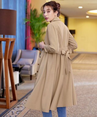Tiaclasse L 【洗える】ステンカラードレスコート ベージュ