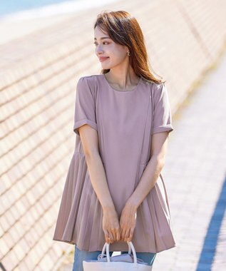 Tiaclasse 【新色追加・洗える】サイドプリーツチュニックブラウス