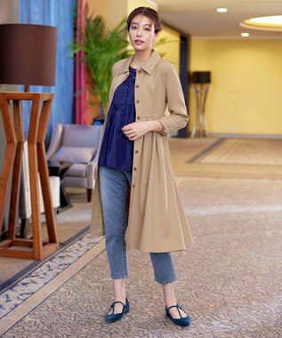 Tiaclasse L 【洗える】ステンカラードレスコート ベージュ