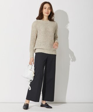 自由区 【接触冷感・撥水防汚加工】COOLMAX ワイドクロップドパンツ ブラック系