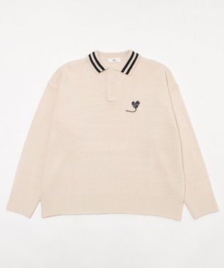 WEGO ラインポロニットプルオーバー ホワイト