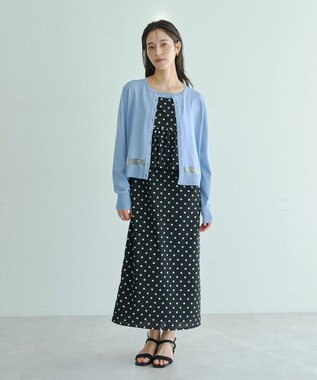 YECCA VECCA シアーMIXカーディガン Blue