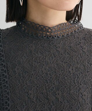 Green Parks ・Ｐｅｔｉｔ　Ｆｌｅｕｒ　フレンチレーシーブラウス Brown