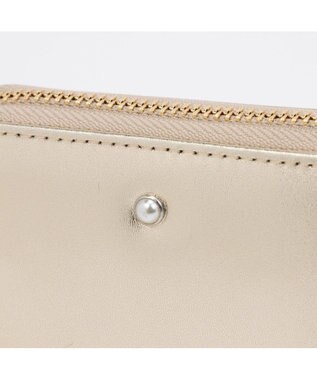 UNBILLION ペルケ perche / パール調ストラップ・ジャバラカードウォレット シルバー