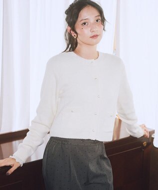 earth music&ecology 【イージーケア】パウダーシャギークルーネックカーディガン