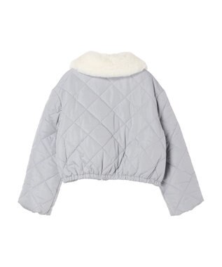 earth music&ecology ファーカラーブルゾン Grayish Blue