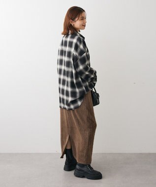 Green Parks 楽ちんシャギーＩラインスカート Brown