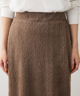 Green Parks 楽ちんシャギーＩラインスカート Brown