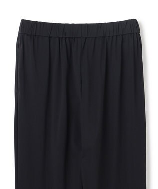 UNFILO L 【ウエストゴム】ドライトリコット セミフレアパンツ ブラック