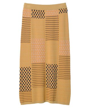 Green Parks ■ＥＳＣＡＲ　ダブルジャカードニットスカート Orange