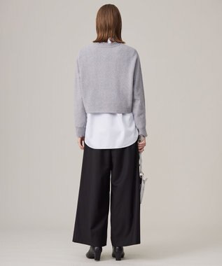 ICB 【洗える】ソフトカシミヤミックス ラメノットヤーンニット ライトグレー系