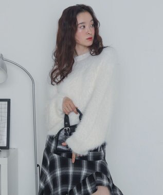 WEGO シャギーニットプルオーバー オフホワイト