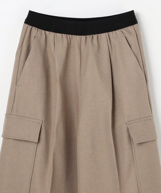 ANY L 【ウエストゴム】カーゴタックパンツ ベージュ