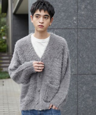 WEGO 【ユニセックス着用ITEM】フェザーカーディガン グレー