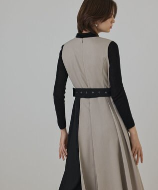 GRACE CONTINENTAL プリーツジャンパースカート ベージュ