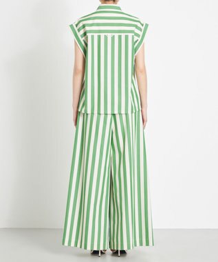 NAVE 【Nave 　洗える】ワイドストライプ　パンツ ライトグリーン系1