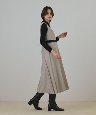 GRACE CONTINENTAL プリーツジャンパースカート ベージュ