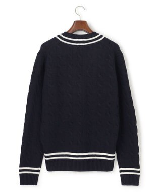 J.PRESS MEN 【NYUZELESS】ラムズウール ケーブルチルデン ニット ネイビー系