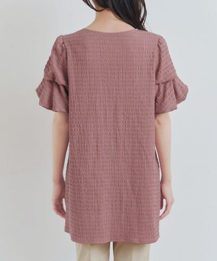 Tiaclasse 【洗える】変形バルーンスリーブカットソーチュニック ピンク