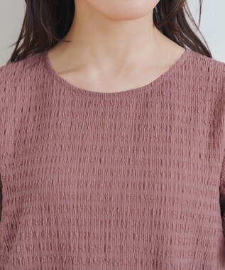 Tiaclasse 【洗える】変形バルーンスリーブカットソーチュニック ピンク