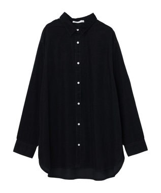 Green Parks 柔らかい細コールシャツ Navy