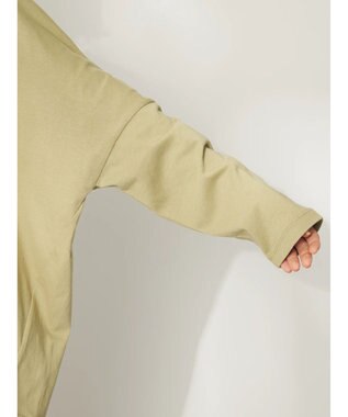 CRAFT STANDARD BOUTIQUE シルケット天竺　フロントギャザーＢＩＧ　Ｔｅｅ　Ｌ／Ｓ Light Khaki