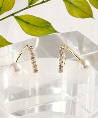 Phoebe リファインドビジューフロートイヤリング ゴールド