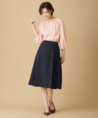 J.PRESS LADIES 【WEB限定カラーあり・洗える・イージーケア】 アーネストストライプ スリットネック カットソー ピンク系1